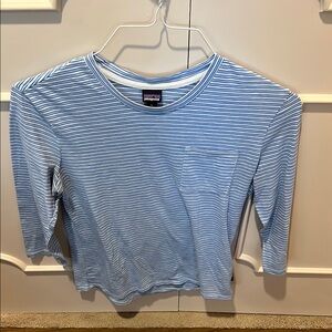 Patagonia women’s  Long Sleeve Blue Striped Tee